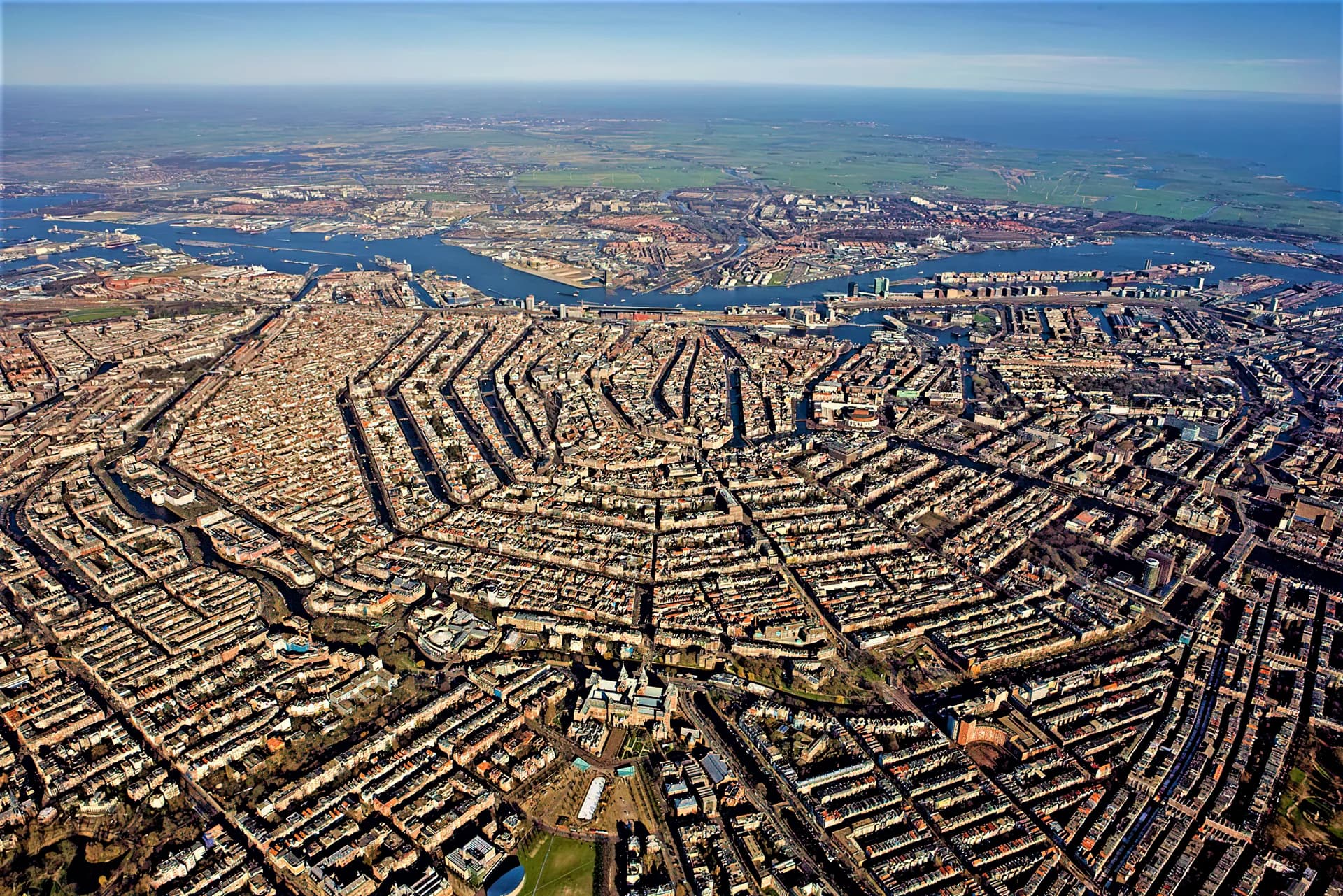 Amsterdam canals from above
