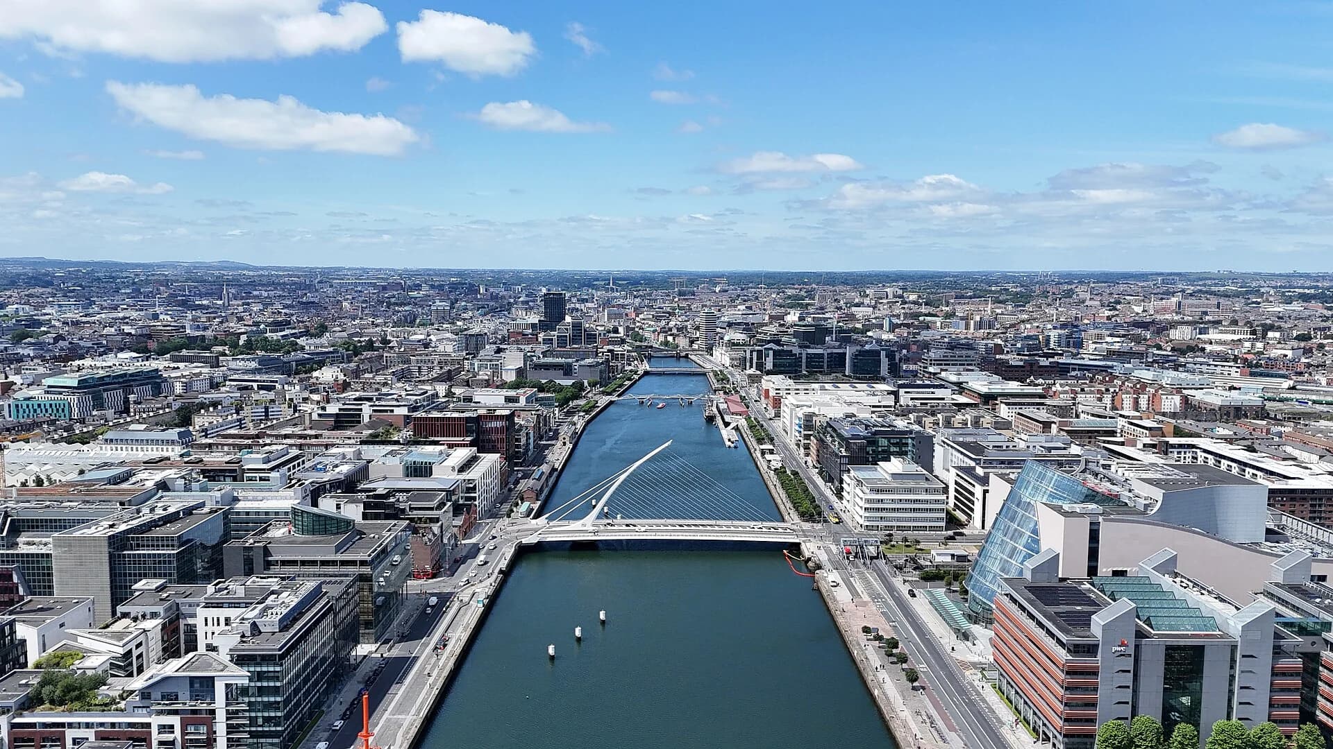 Dublin and the River Liffey from above